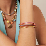 Bracelet Bouddhiste Ikita Sunset - Lot de 5 joncs fins