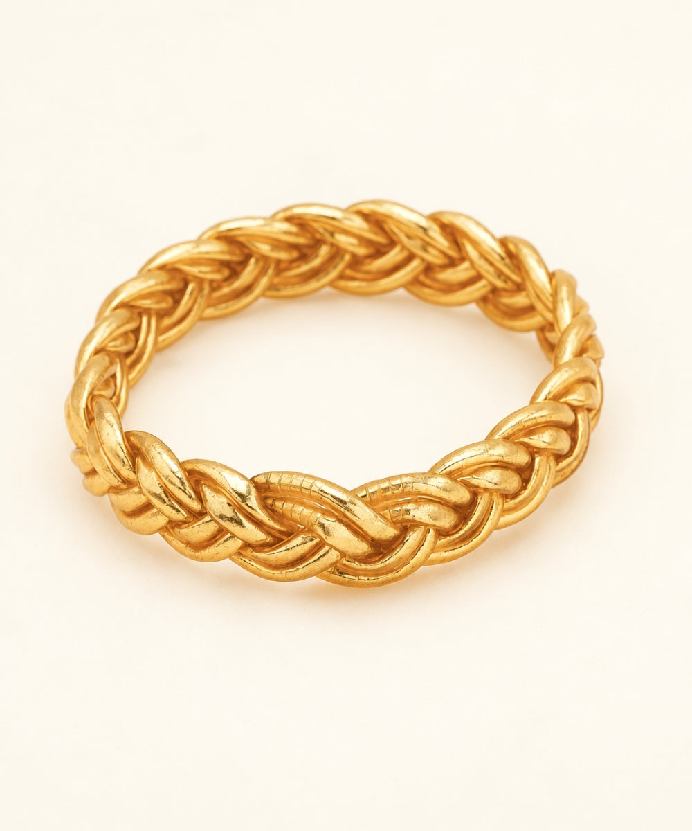 Bracelet Bouddhiste double Tressé  - Doré