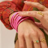 Bracelet Bouddhiste épais - Fuschia