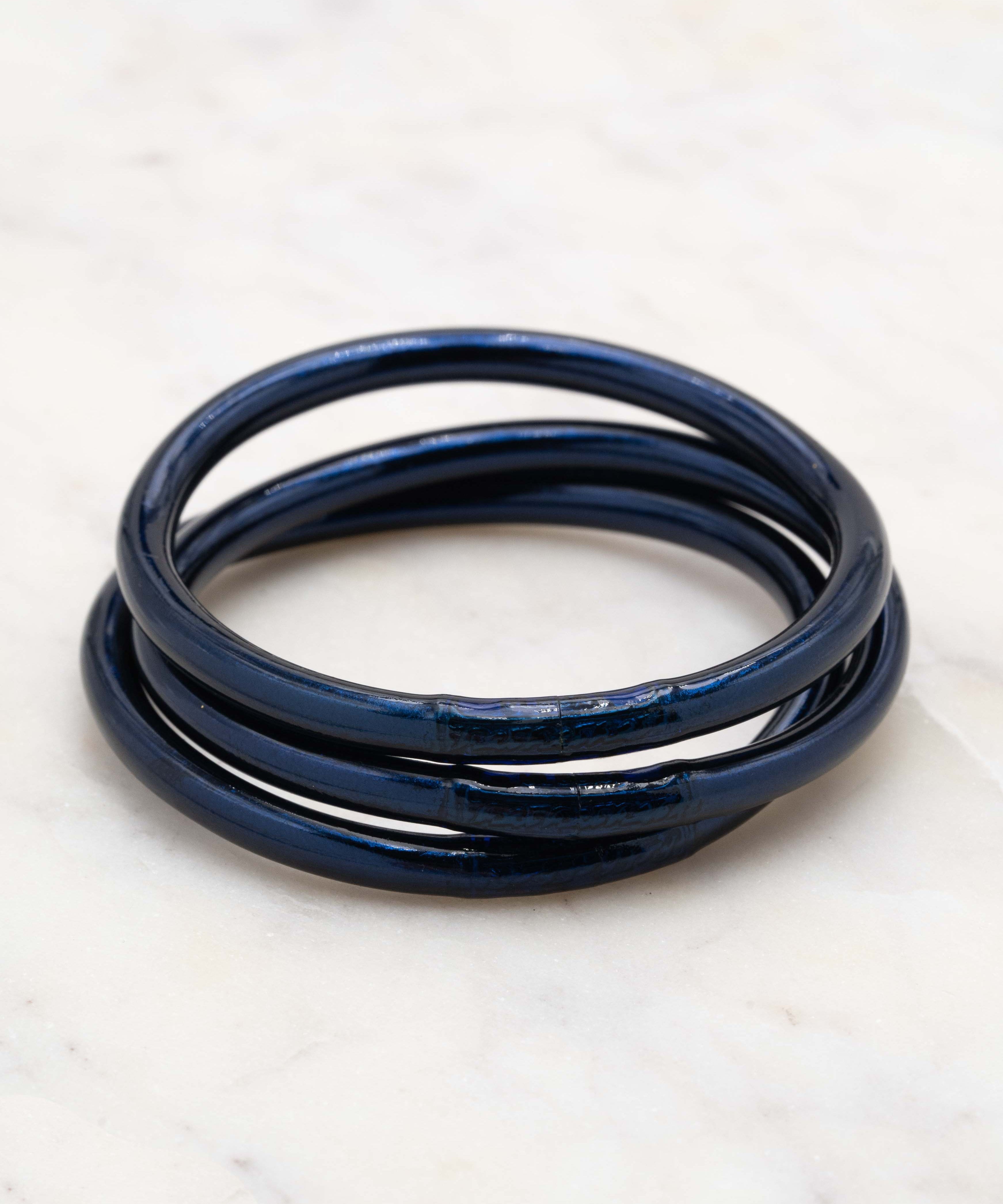 Bracelet Bouddhiste épais - Bleu nuit
