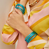 Bracelet Bouddhiste épais - Bleu azur