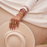 Bracelet Bouddhiste double Tressé  - Rose Gold