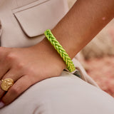 Bracelet Bouddhiste Tressé  - Jaune Lime fluo