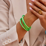 Bracelet Bouddhiste épais - Vert fluo
