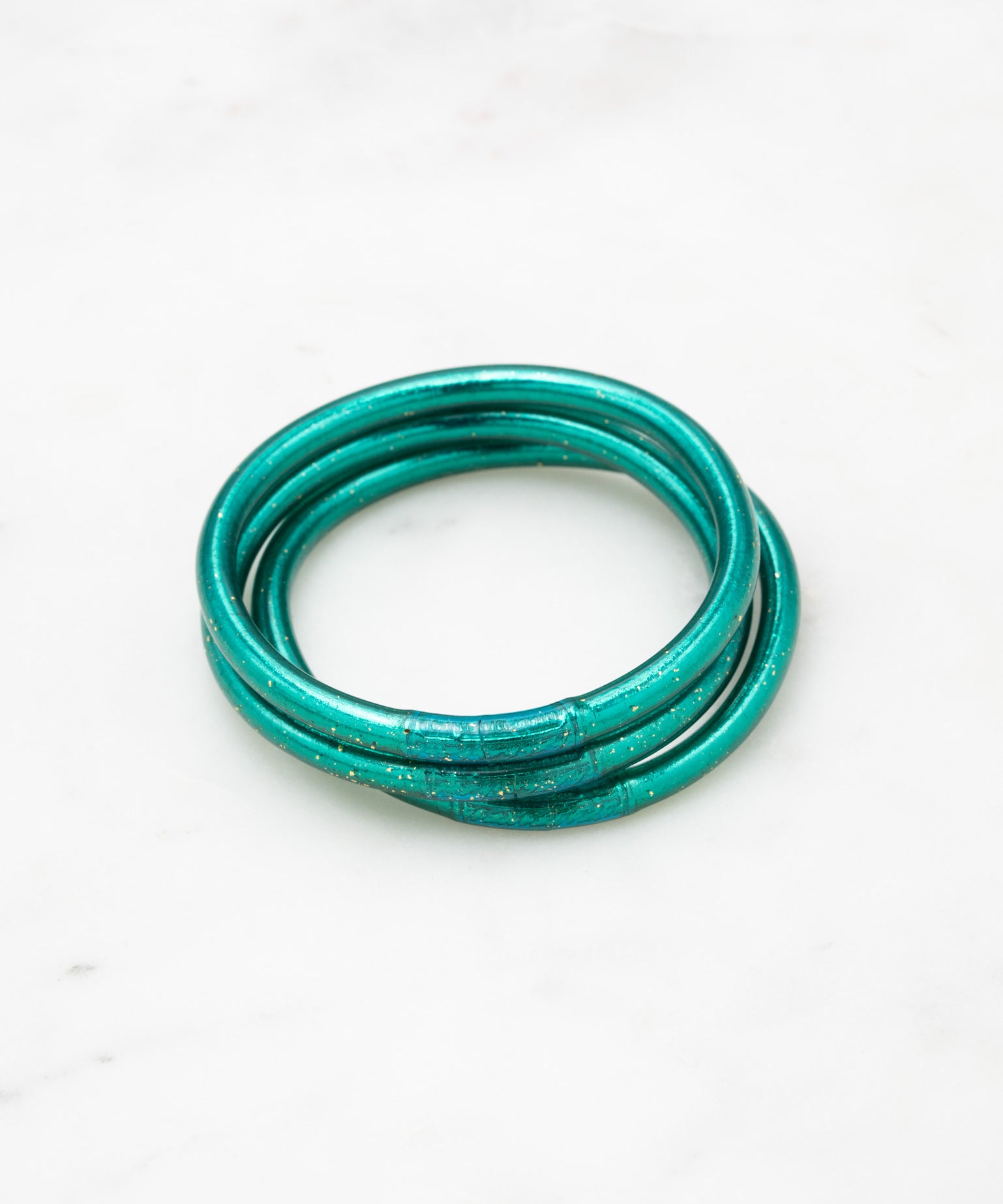 Bracelet Bouddhiste épais - Bleu canard