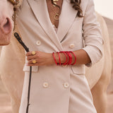 Bracelet Bouddhiste épais - Rouge clair